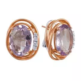 Серьги с английским замком из золота AAS-3784E_SR_PAM_PINK