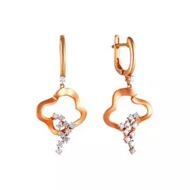 Серьги с английским замком из золота AAS-3831E_SR_PINK