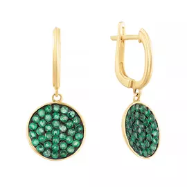 Серьги с английским замком из золота AAS-3901E_SR_EM_YG