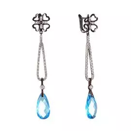 Серьги с английским замком из золота AAS-E3074_SR_BT_BLK