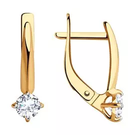 Серьги с английским замком из золота Д0268-51-120-00893-1