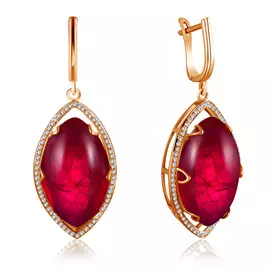 Серьги с английским замком из золота E01519AR4RT_SR_RV_PINK