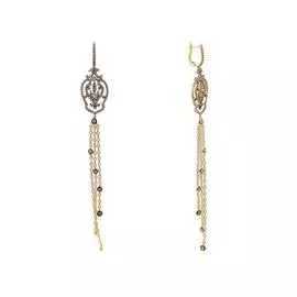 Серьги с английским замком из золота E11667BR_Y_DN_YG