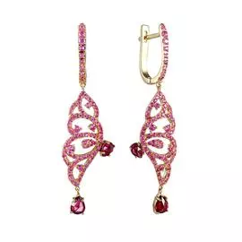 Серьги с английским замком из золота E12005PS-RHOY_SR_PS_RH_YG