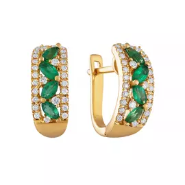 Серьги с английским замком из золота E12023E-DY_SR_EM_001_YG