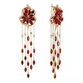 Серьги с английским замком из золота E30171RB_SR_GR_YG