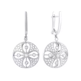 Серьги с английским замком из золота E35488_WG