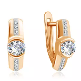 Серьги с английским замком из золота Ф7157-02-7003