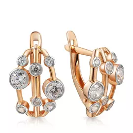 Серьги с английским замком из золота Ф7157-02-7595