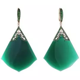 Серьги с английским замком из золота HS04335E-YGAGG_TV_ZAG_YG