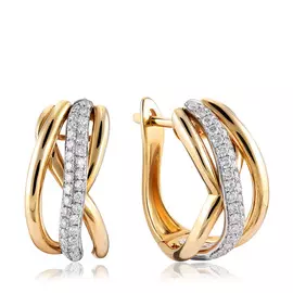 Серьги с английским замком из золота ЛряDHE692