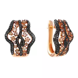 Серьги с английским замком из золота MR13044E_SR_DB_DN_PINK