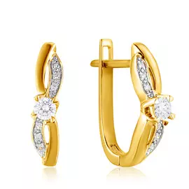 Серьги с английским замком из золота мзDE91383R