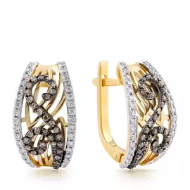 Серьги с английским замком из золота мзE 44891