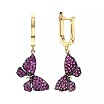 Серьги с английским замком из золота NRXE11