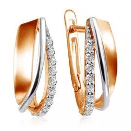 Серьги с английским замком из золота С132-4558