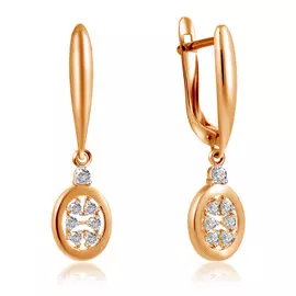 Серьги с английским замком из золота С132-4823