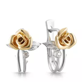 Серьги с английским замком из золота С-14020