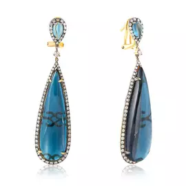 Серьги с итальянским замком из золота юаE11358S-D/N