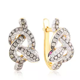 Серьги с английским замком из золота юдE003443