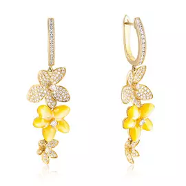 Серьги с английским замком из золота юряDE0909M