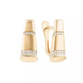 Серьги с английским замком из золота V514_YGDW_SR_YG