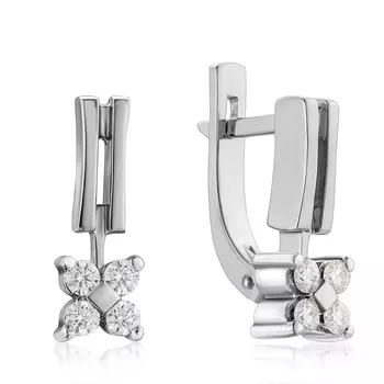 Серьги с бриллиантами из белого золота 01С034-01