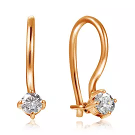 Серьги с французским замком из золота 01С114806