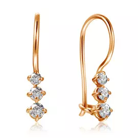 Серьги с французским замком из золота 01С114807