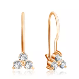 Серьги с французским замком из золота 01С118269