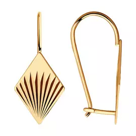 Серьги с французским замком из золота 026794