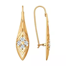 Серьги с французским замком из золота 027876