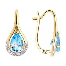 Серьги с французским замком из золота 727134