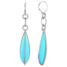 Серьги с французским замком из золота JD368TQE4W_TQ_WG