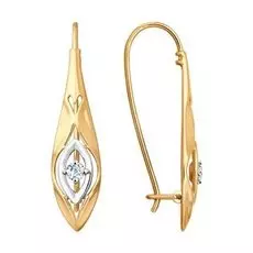 Серьги с французским замком из золота 027854