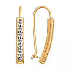 Серьги с французским замком из золота 022827