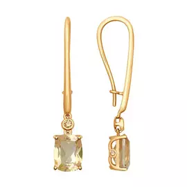 Серьги с французским замком из золота 725232