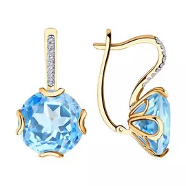 Серьги с французским замком из золота 727044