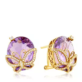 Серьги с французским замком из золота DHE067