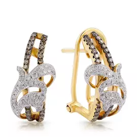 Серьги с французским замком из золота юаE11559ZBLC-п