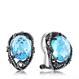 Серьги с французским замком из золота юлS602BTC4