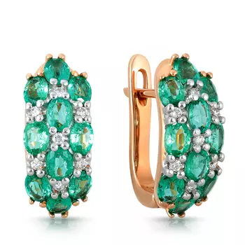 Серьги с изумрудами и бриллиантами С10063и