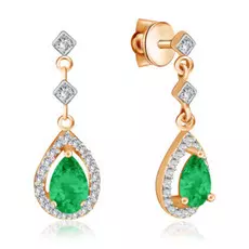 Серьги с изумрудами и бриллиантами С10866и