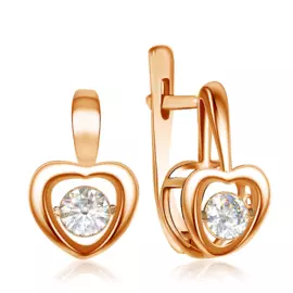 Серьги с танцующим бриллиантом из красного золота RD0000321206000