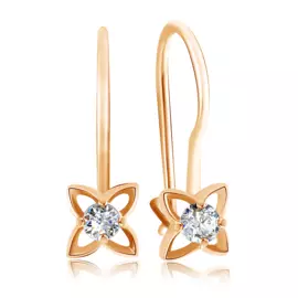 Серьги золотые детские с фианитом 16111301000
