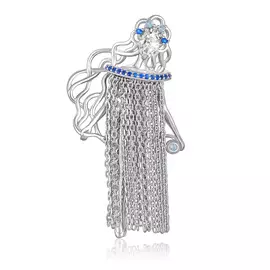 Серебряная брошь Девушка 2700032-00285