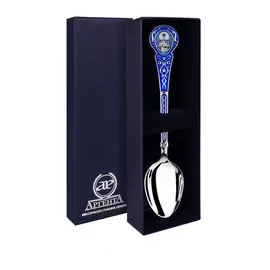 Серебряная чайная ложка «Матрона» 813ЛЖ00808_синий