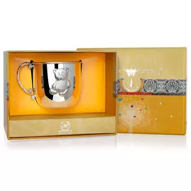 Серебряная детская кружка «Мишка» 100КР05801