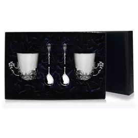 Серебряная кофейная пара Куница, 4 предмета 621НБ03806