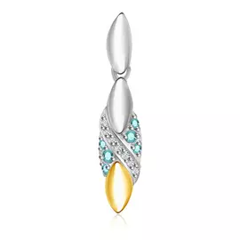 Серебряная подвеска с топазами и позолотой 01П358237А